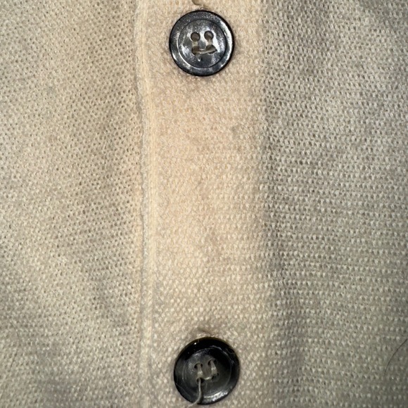 VTG IZOD Lacoste Cardigan Sweater Cream V Neck Button‎ Up Acrylic Mens Sz M - Picture 10 of 10